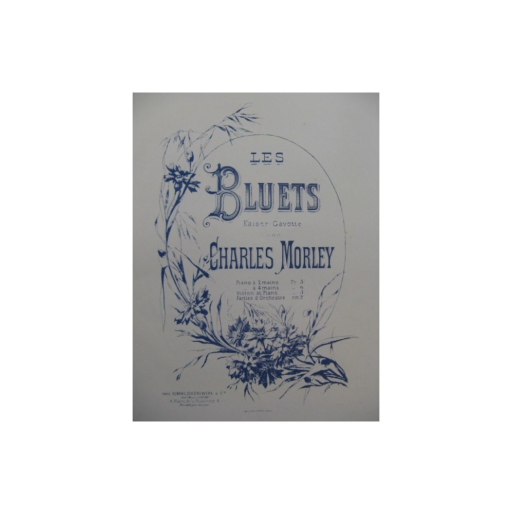MORLEY Charles Les Bluets Piano ca1880