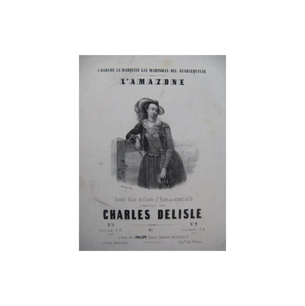 DELISLE Charles L'Amazone Piano ca1845