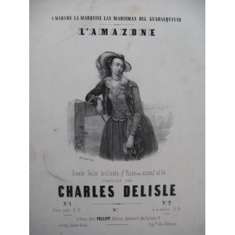 DELISLE Charles L'Amazone Piano ca1845