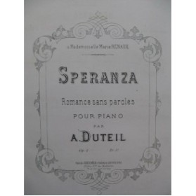 DUTEIL A. Speranza Piano ca1880