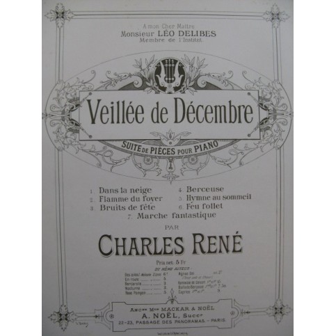 RENE Charles Veillée de Décembre Piano