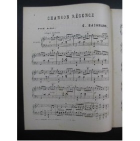 BACHMANN G. Chanson Régence Piano XIXe siècle