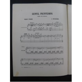RIVIERE J. Gentil Printemps Piano 1873