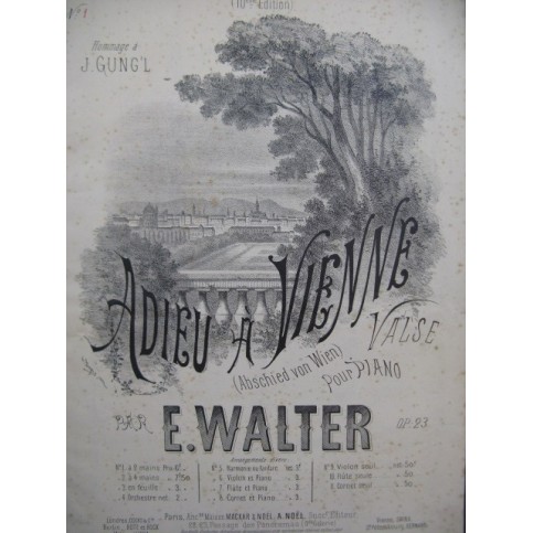 WALTER E. Adieu à Vienne Piano ca1895