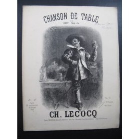 LECOCQ Charles Chanson de Table Dédicace Chant Piano ca1885
