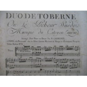 BRUNI Duo de Toberne Chant Harpe ou Piano ca1793