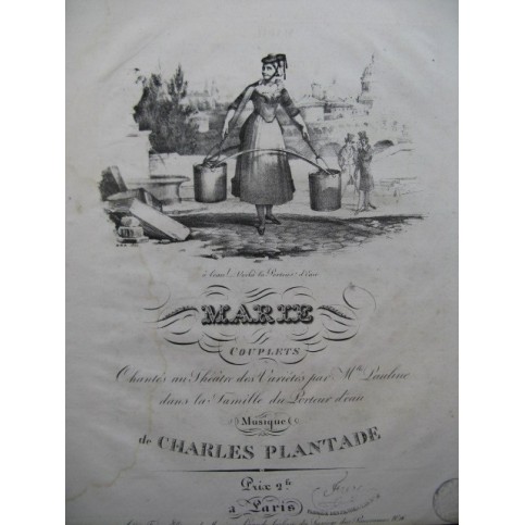 PLANTADE Charles Marie ou La Porteuse d'eau Chant Piano ca1840