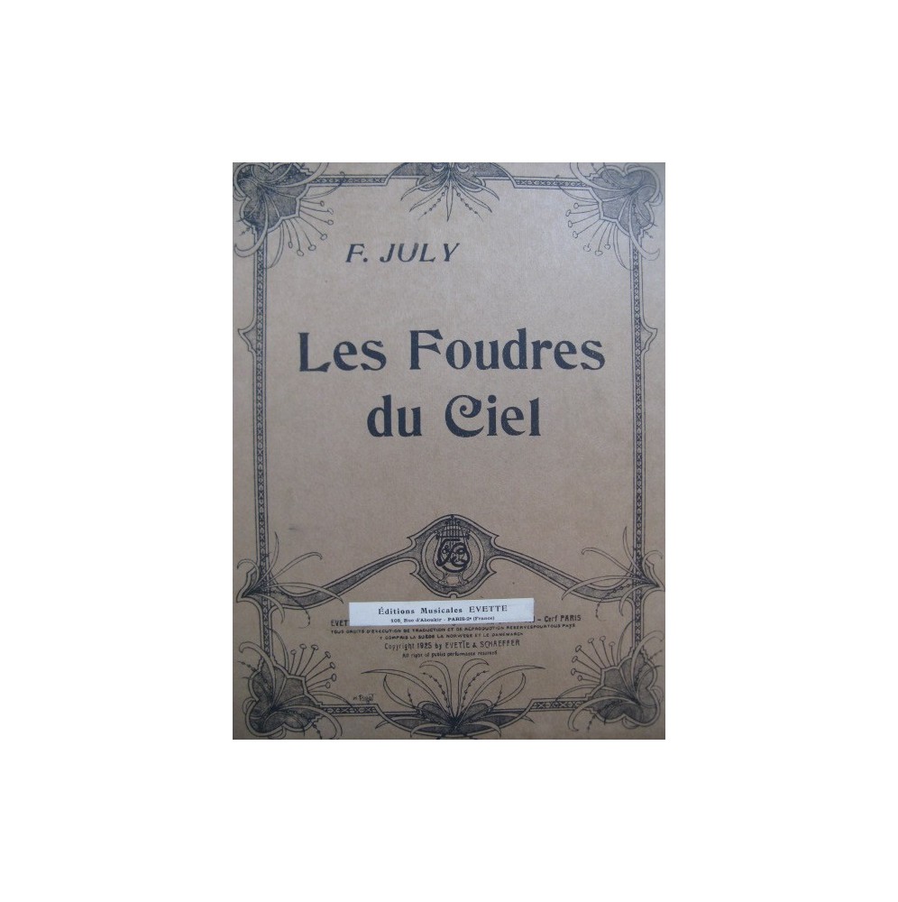 JULY F. Les Foudres du Ciel Orchestre 1925