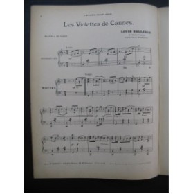 BALLERON Louis Violettes de Cannes Piano XIXe siècle