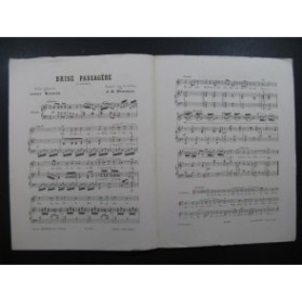 WEKERLIN J. B. Brise Passagère Air Norvégien Chant Piano 1878