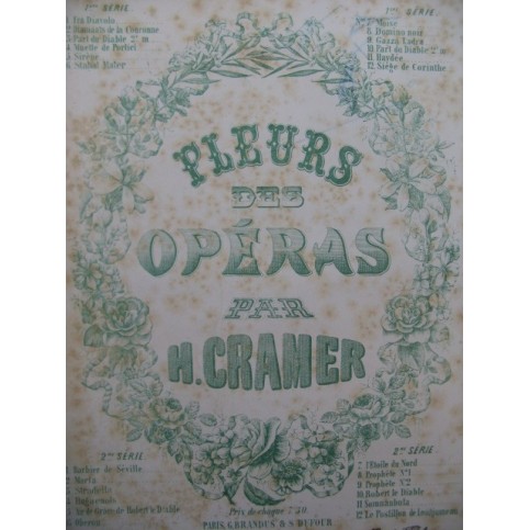 CRAMER H. Robert le Diable Piano ca1855