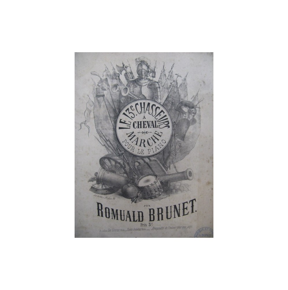 BRUNET Romuald Le 13e Chasseurs à Cheval Piano 1874