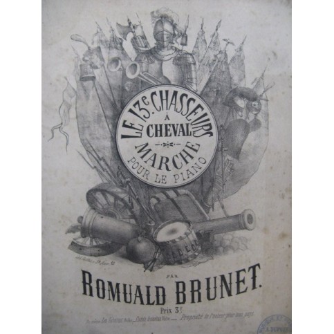 BRUNET Romuald Le 13e Chasseurs à Cheval Piano 1874