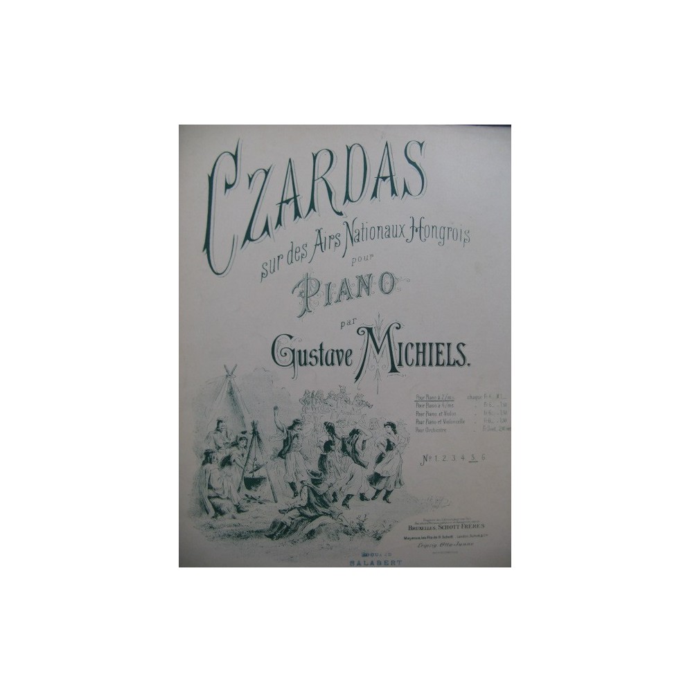 MICHIELS Gustave Czardas No 5 Piano ca1890