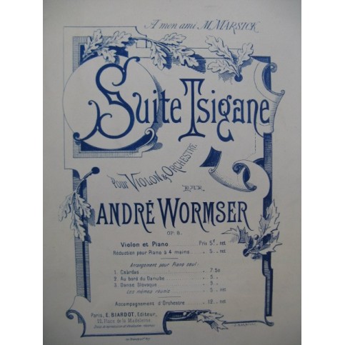 WORMSER André Danse Slovaque Piano XIXe siècle