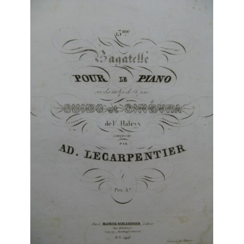 LECARPENTIER Ad. 13ème Bagatelle Piano ca1840