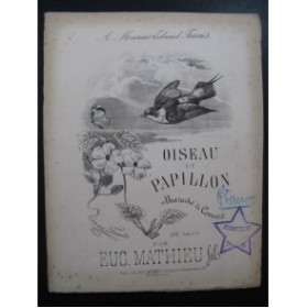 MATHIEU Eug. Fils Oiseau et Papillon Piano XIXe siècle