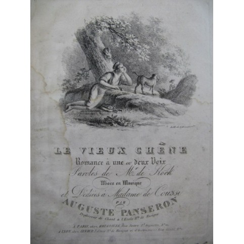 PANSERON Auguste Le Vieux Chêne Chant Piano ca1820
