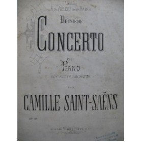SAINT-SAËNS Camille 2e Concerto 2 Pianos 4 mains XIXe