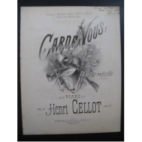CELLOT Henri Garde à Vous Dédicace Piano 4 mains ca1850