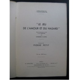 PETIT Pierre Le Jeu de l'Amour et du Hasard Chant Piano 1946