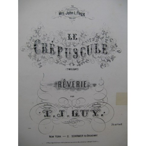 GUY T. J. Le Crépuscule Piano XIXe siècle