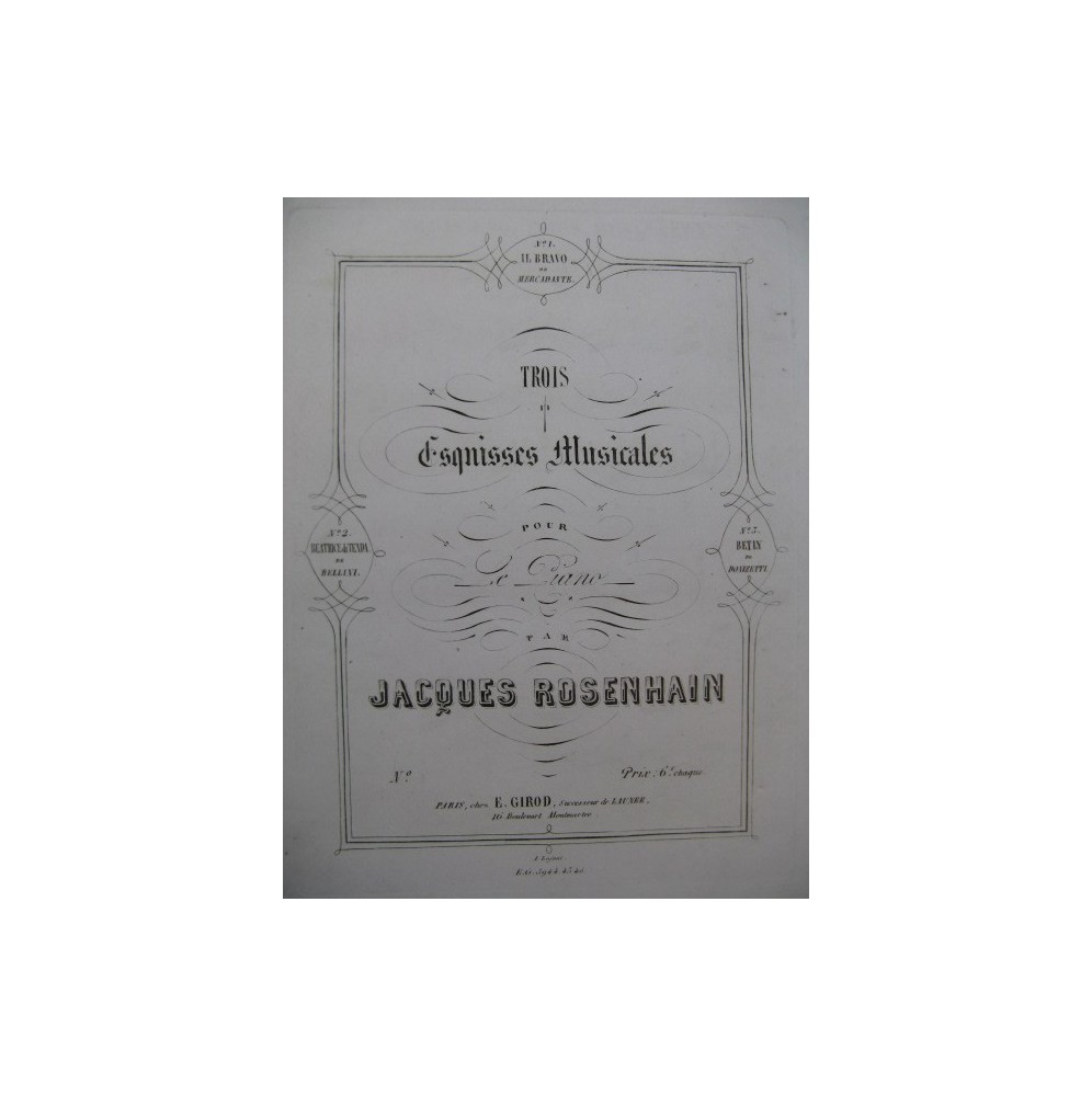 ROSENHAIN Jacques Béatrice Di Tenda Piano ca1860