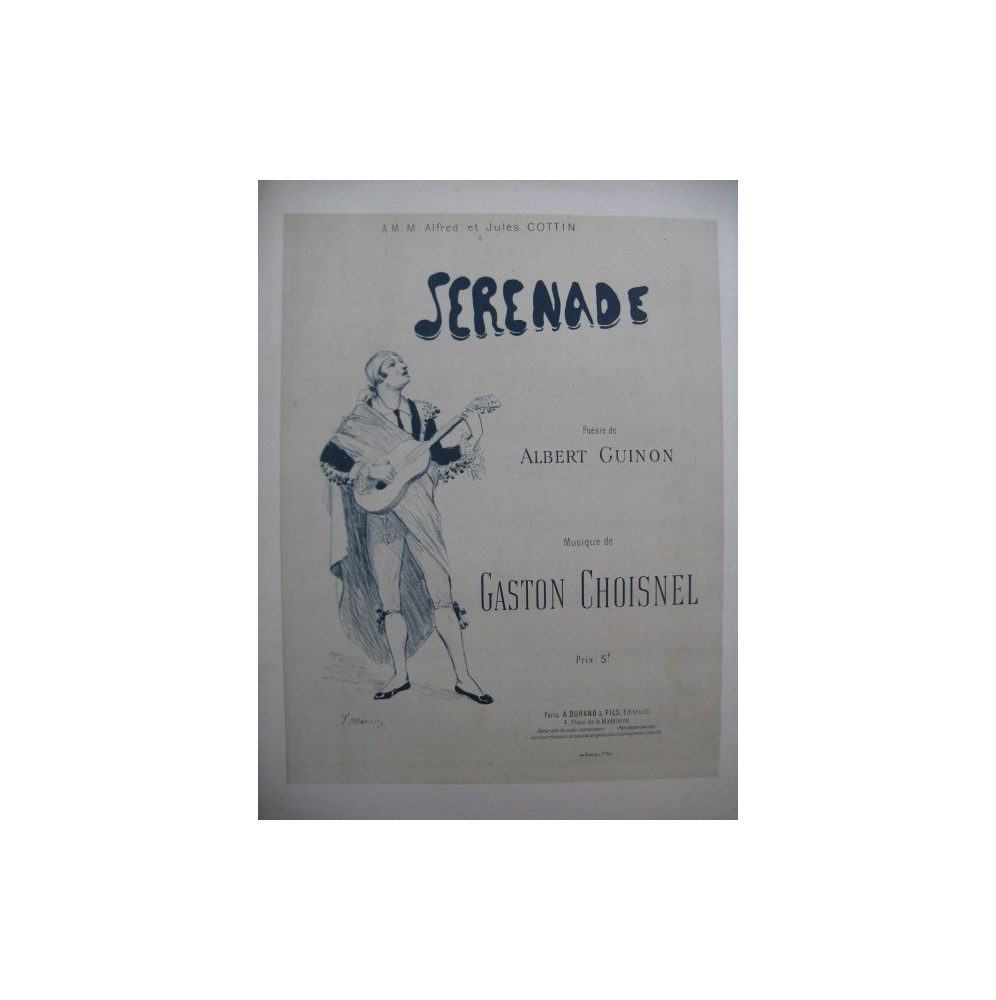 CHOISNEL Gaston Sérénade Chant Piano 1896