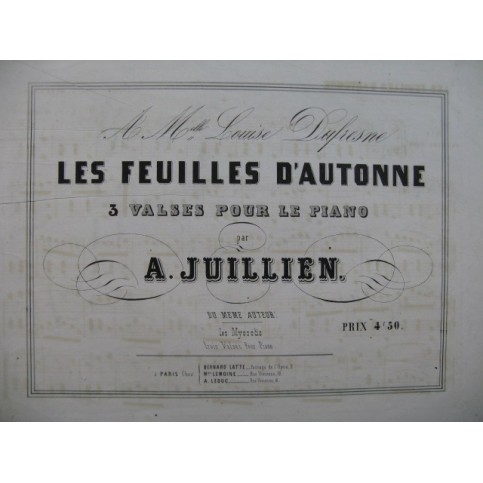 JUILLIEN A. Les Feuilles d'Autonne Piano XIXe siècle