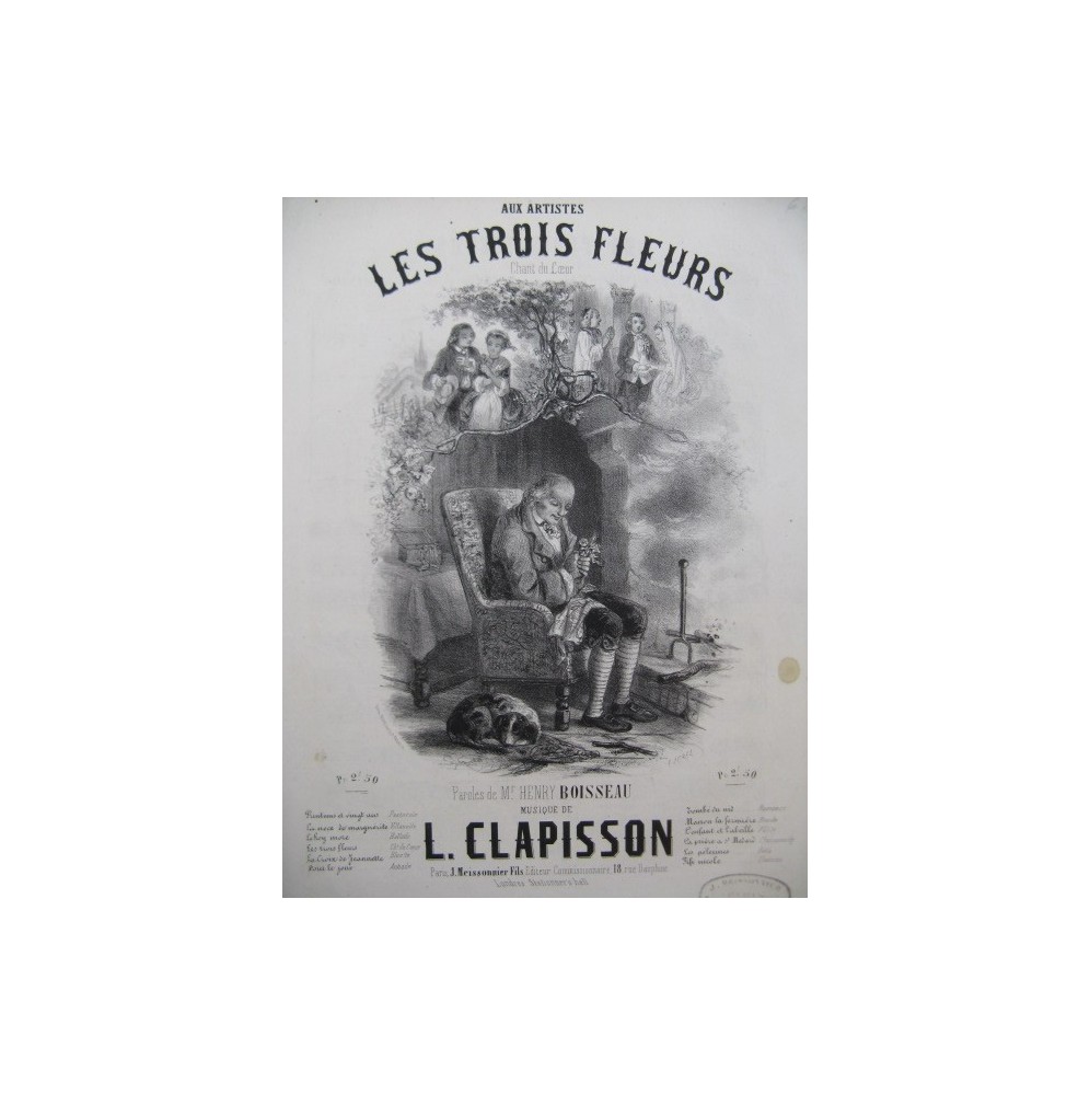 CLAPISSON Louis Les Trois Fleurs Chant Piano ca1840