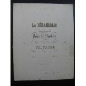 PRUME François La Mélancolie Pastorale Violon Piano ca1840