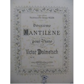 DOLMETSCH Victor Cantilène No 2 Piano 1885