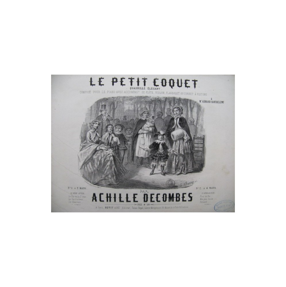 DECOMBES Achille Le Petit Coquet Piano ca1850