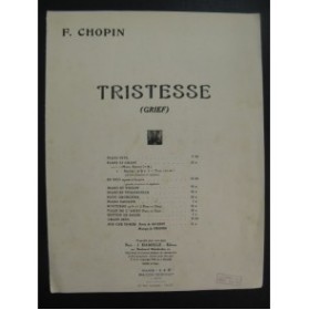 CHOPIN Frédéric Tristesse Chant Piano 1942
