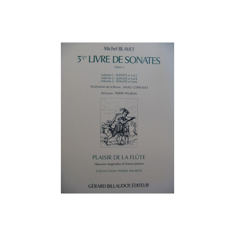 BLAVET Michel 3e Livre de Sonates Vol 3 Flute Piano ou Clavecin