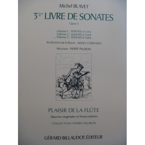 BLAVET Michel 3e Livre de Sonates Vol 3 Flute Piano ou Clavecin