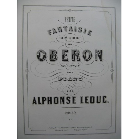 LEDUC Alphonse Petite Fantaisie Mignonne Piano 1857