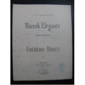 BINET Frédéric Mazurk Elégante Piano