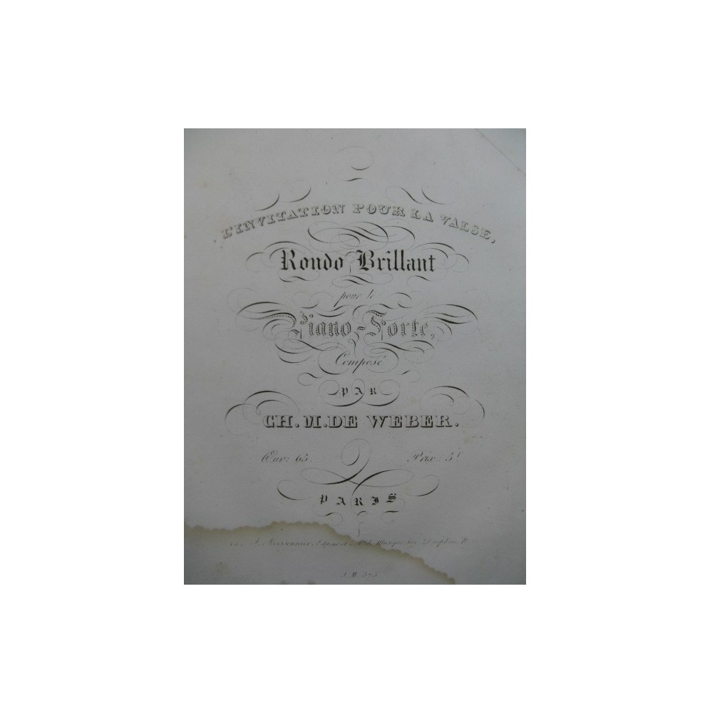 WEBER L'Invitation pour la Valse Piano ca1832