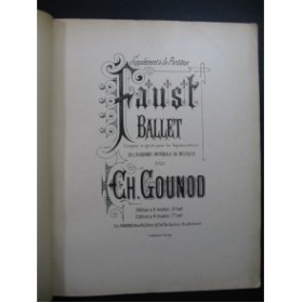 GOUNOD Charles Faust Ballet pour Piano 4 mains ca1885