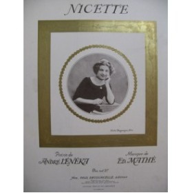 MATHÉ Edouard Nicette Chant Piano 1911