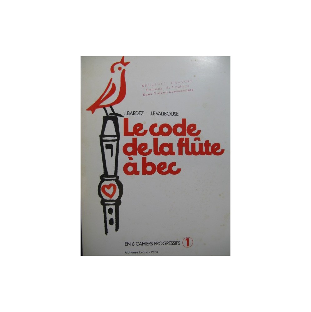 Le Code de la Flûte à bec 1er Cahier 1973