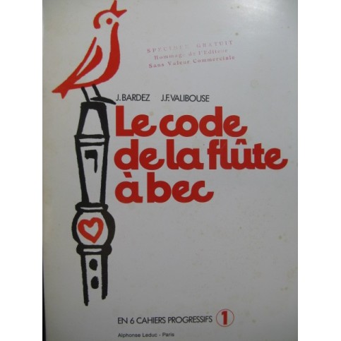 Le Code de la Flûte à bec 1er Cahier 1973