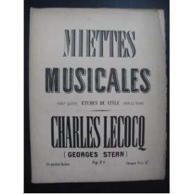 LECOCQ Charles Miettes Musicales op 21 No 1 Piano XIXe