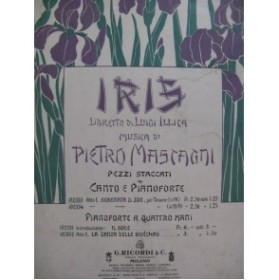 MASCAGNI Pietro Iris Serenata di Jor Chant Piano 1898