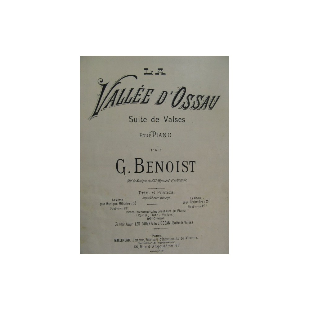 BENOIST G. La Vallée d'Ossau Piano