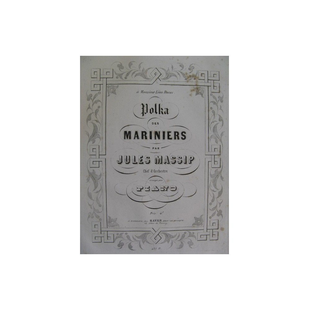 MASSIP Jules Polka des Mariniers Piano XIXe siècle