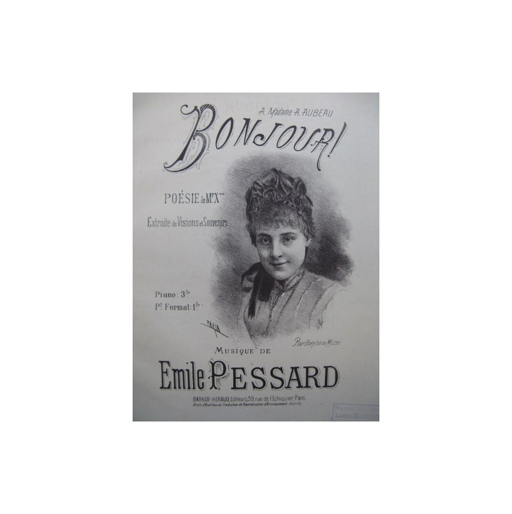 PESSARD Emile Bonjour Chant Piano XIXe