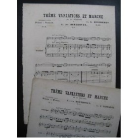 BEETHOVEN Thême Variations et Marche de la Sérénade Piano Flûte XIXe