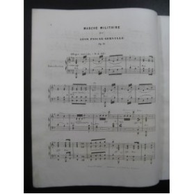 GERVILLE Léon Pascal Marche Militaire Piano XIXe siècle